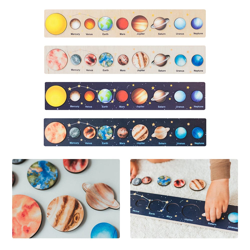 Solar System Jigsaw Puzzles 3D Wooden Puzzles Gifts for Kids and Toddlers - Baby Learning Toys - Giftlab