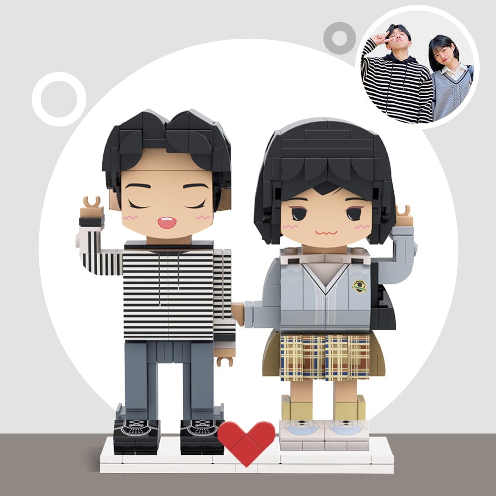 Customized Building Block Gifts Customizable Fully Body 2 People Custom Brick Figures Persanalized Cute Face Brick Figures - Giftlab