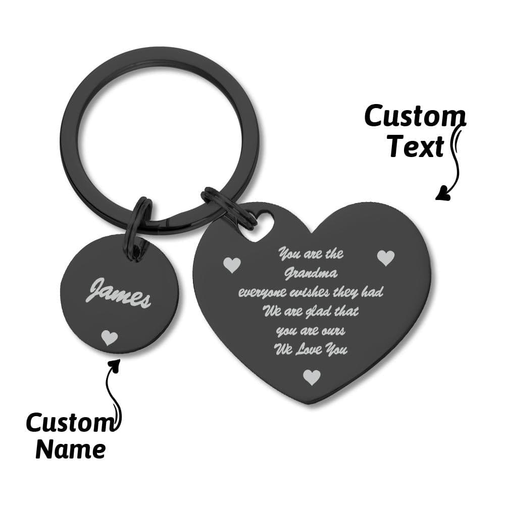Custom Engraved Hollow Heart Calendar Keychain Anniversary Gifts - Giftlab