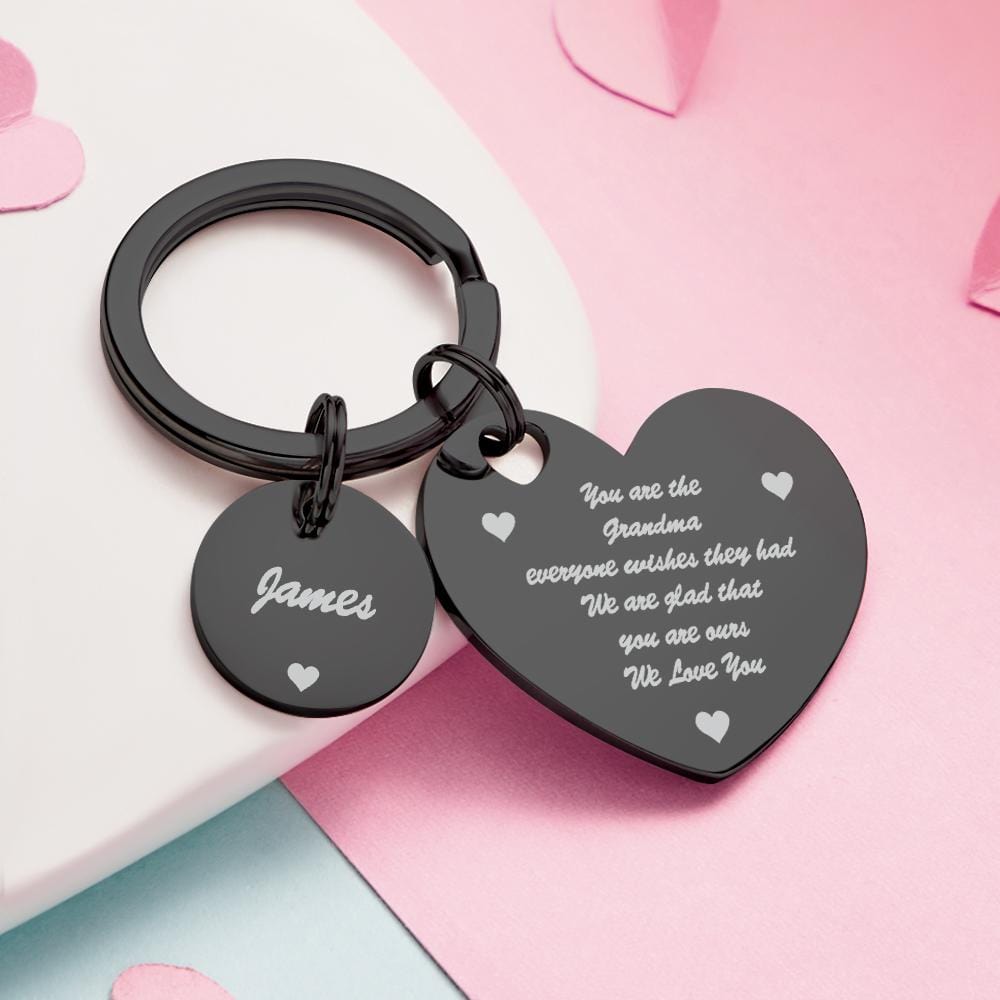 Custom Engraved Hollow Heart Calendar Keychain Anniversary Gifts - Giftlab