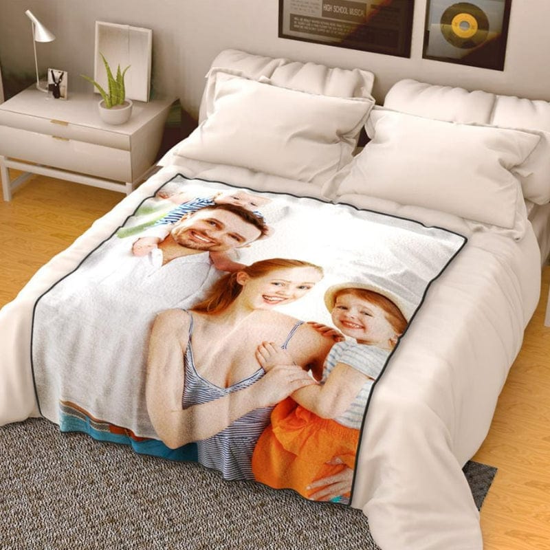 Custom Blanket Fleece Blanket Gift for Father - Giftlab
