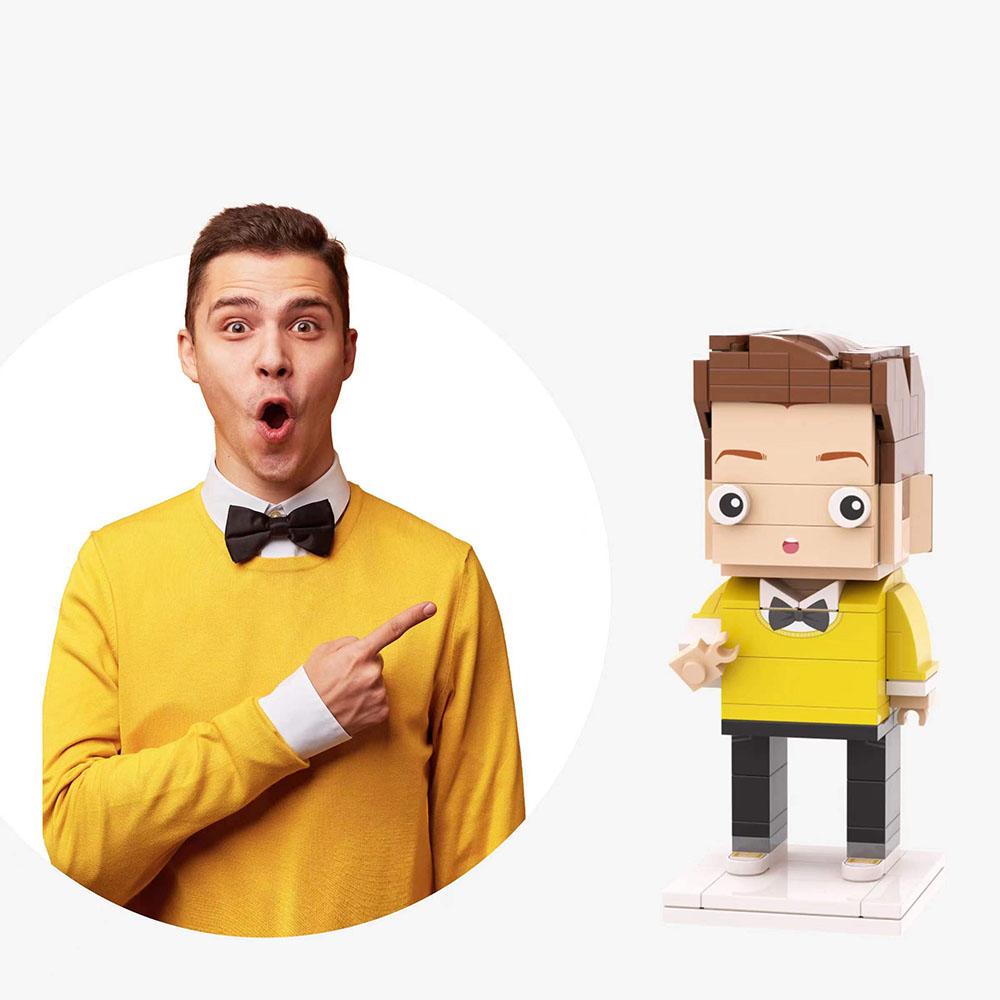 Full Body Customizable 1 Person Custom Brick Figures Gifts For Boyfriend (Not Assembled) - Giftlab