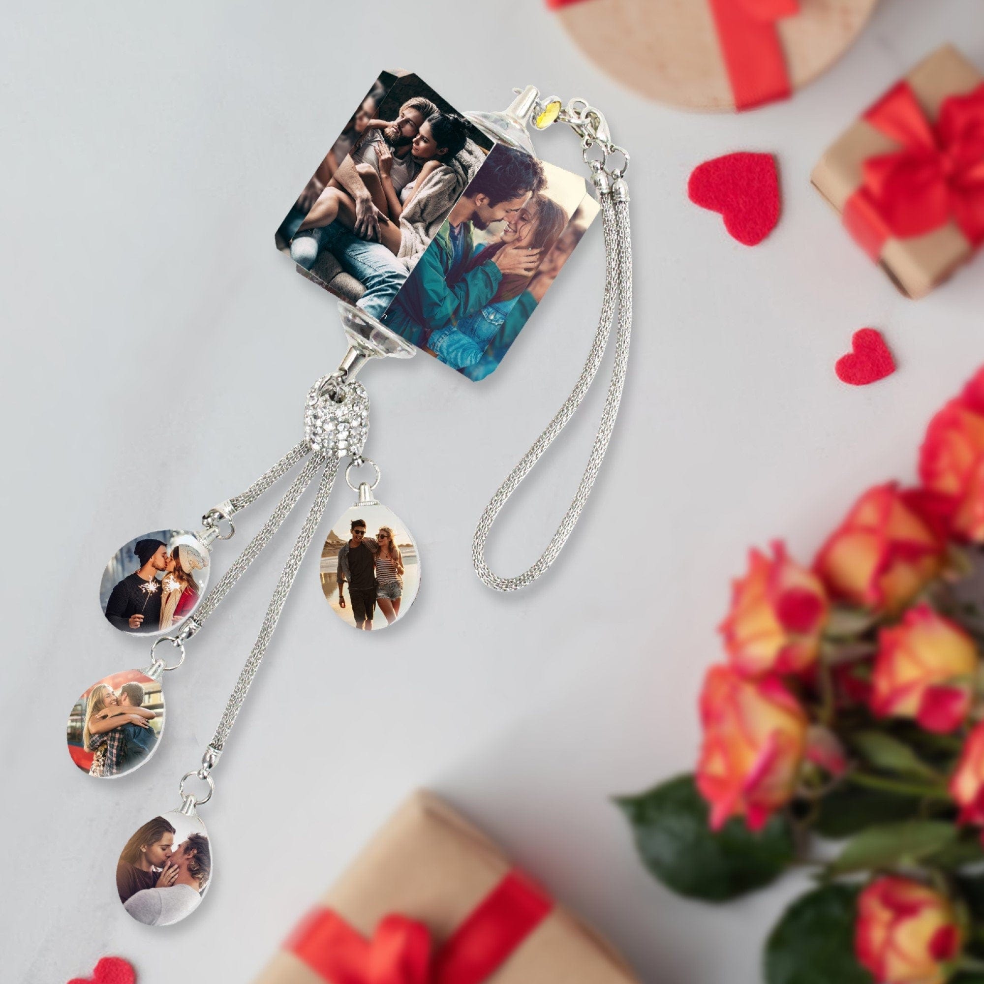 Custom Car Pendant Car Crystal Rearview Mirror Hanging Decorations Annversary Gifts for Him - Giftlab