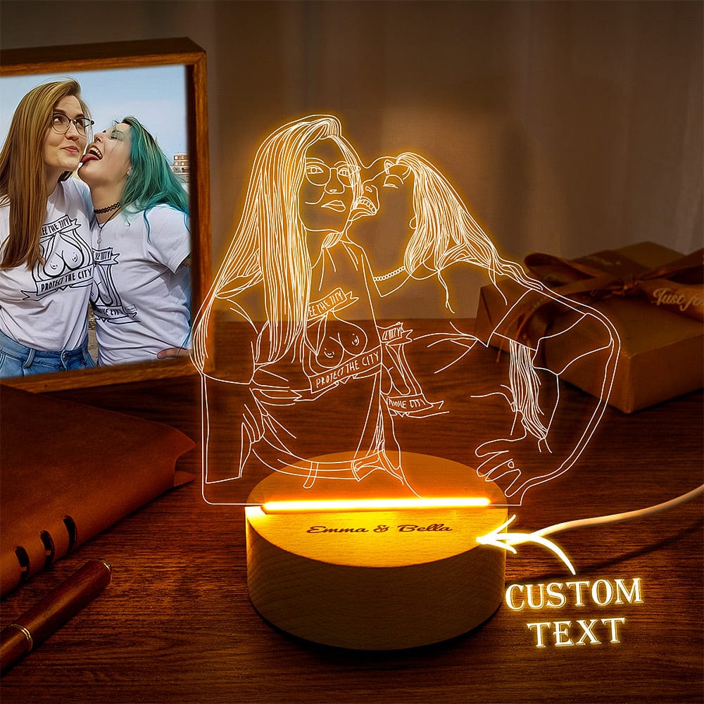 Personalized Gifts for Lesbian Photo Night Light With Text - Giftlab