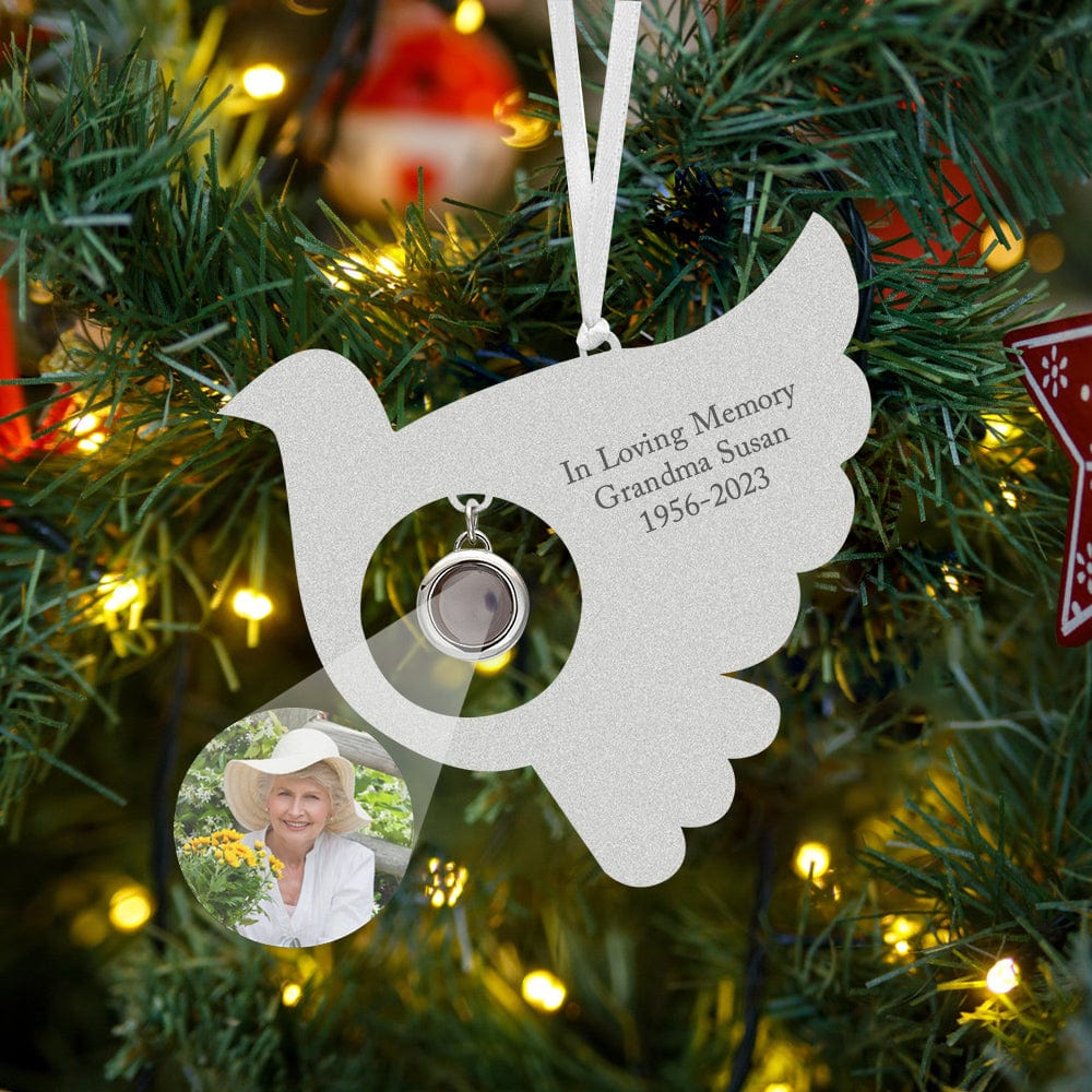 Personalized Projection Ornament Custom Photo Bird Ornament for Memorial Gifts - Giftlab