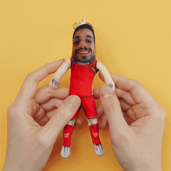 Personalized Christmas Muscle Doll Keychain Custom Face Funny Wire Skeleton Puppet Holiday Gift - GiftlabUS