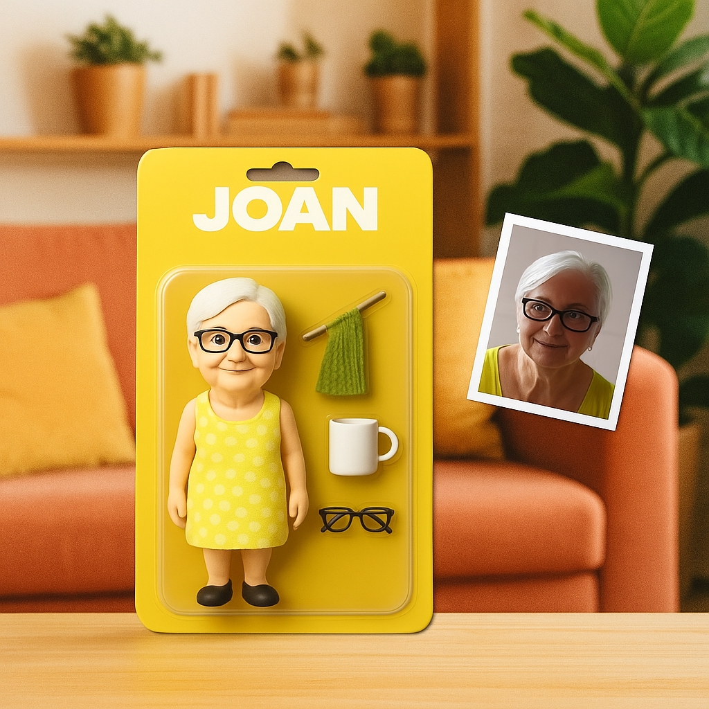 Fully Body Custom 3D Effect Action Figure Pack Packaging Toy Box Style Art Keychain Gift Personalized 2D Printing Acrylic Keychain Gift for Grandma