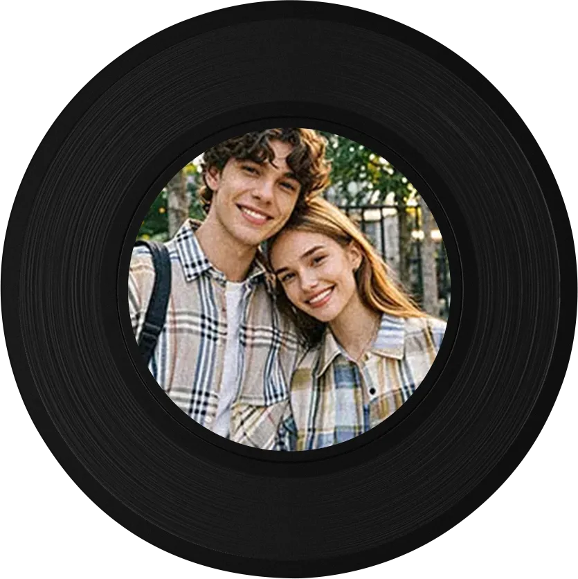 Personalized Mini Record Player with Custom Photo & Song - Unique Musi