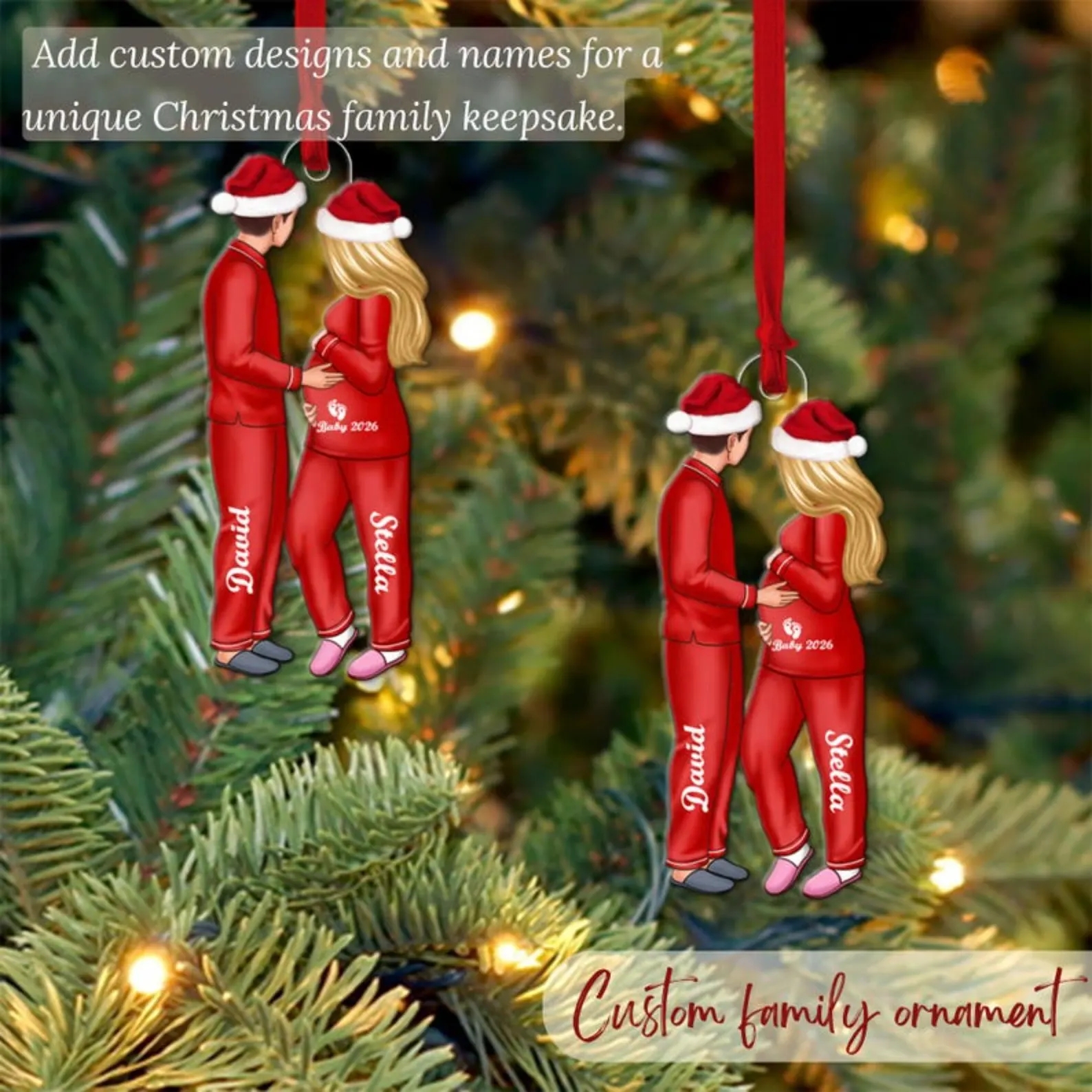 Expecting Parents Christmas Pregnancy - Personalized Acrylic Ornament