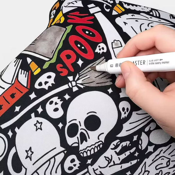 DIY Halloween Drawing Blanket (Optional 24-Color Marker Set) Create Your Art Blanket Washable Keepsake Blanket for Kids & Adults