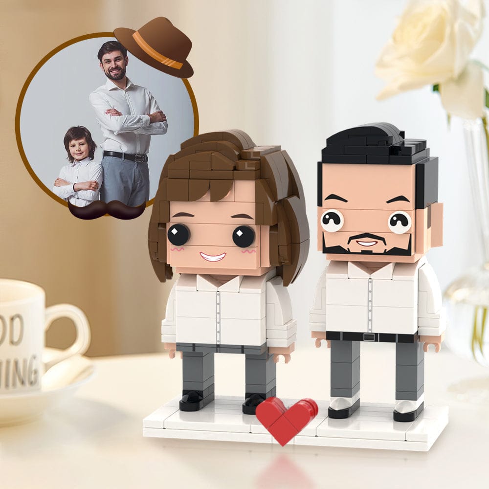 Surprise Gifts for Father Full Custom 2 People Brick Figures Custom Brick Figures Small Particle Block Toy - Giftlab
