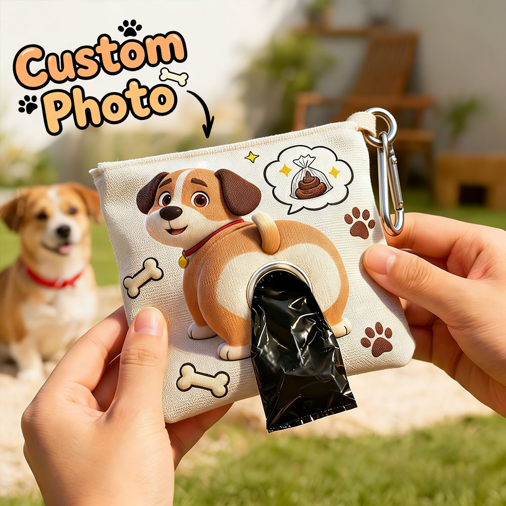 Funny Personalized Dog-Shaped Poop Bag Holder – Custom Cartoon Dog Figure with Hilarious Bag Dispenser