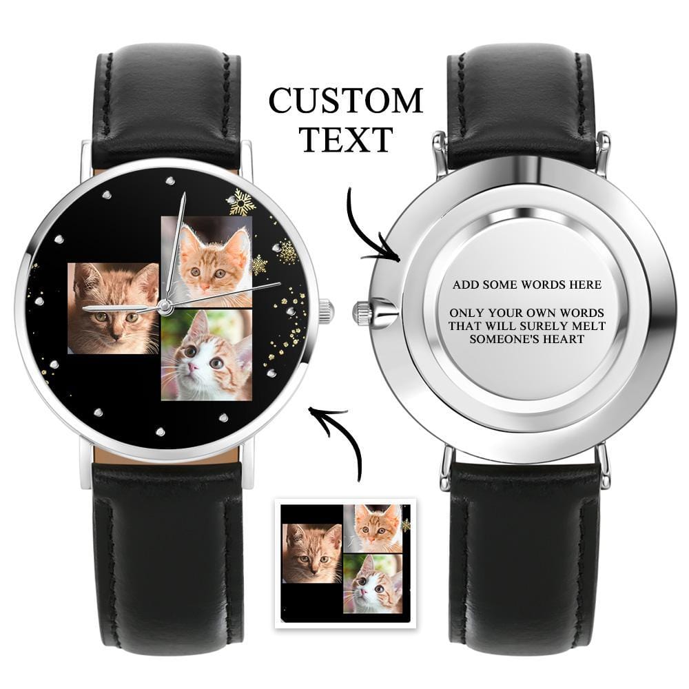 Custom Engraved Watches Photo Watch Gifts for Cat Owner - Giftlab