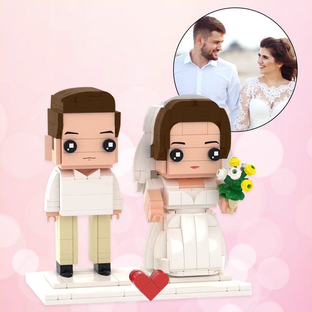 Customizable Fully Body 2 People Custom Brick Figures for Couple Wedding Gifts - Giftlab