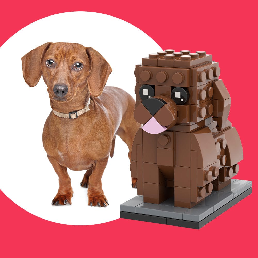 Fully Body Customizable Dachshund 1 Dog Photo Custom Brick Figures Small Particle Block Brick Me Figures Customized Dachshund Only - Giftlab