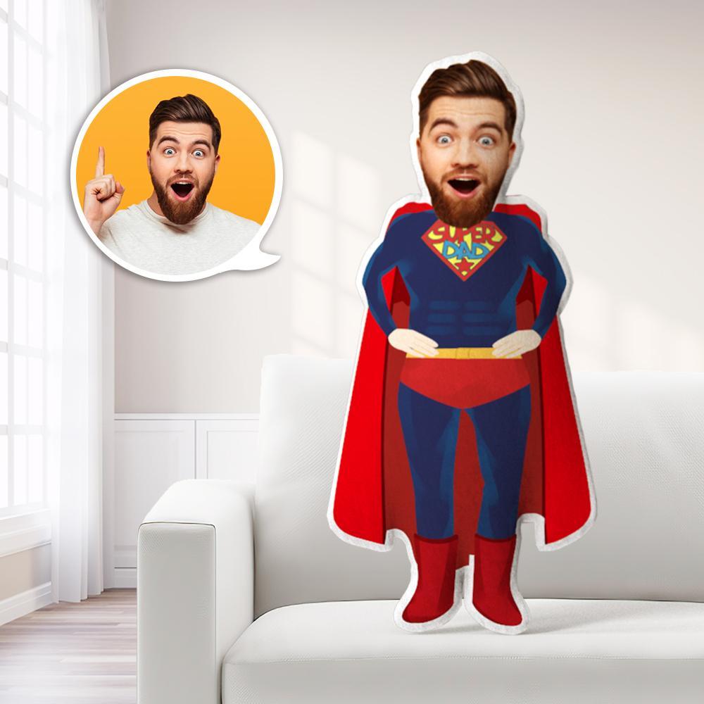 Super Dad Face Pillows Custom Minime Dolls Custom Pillows Valentines Day Gift - Giftlab