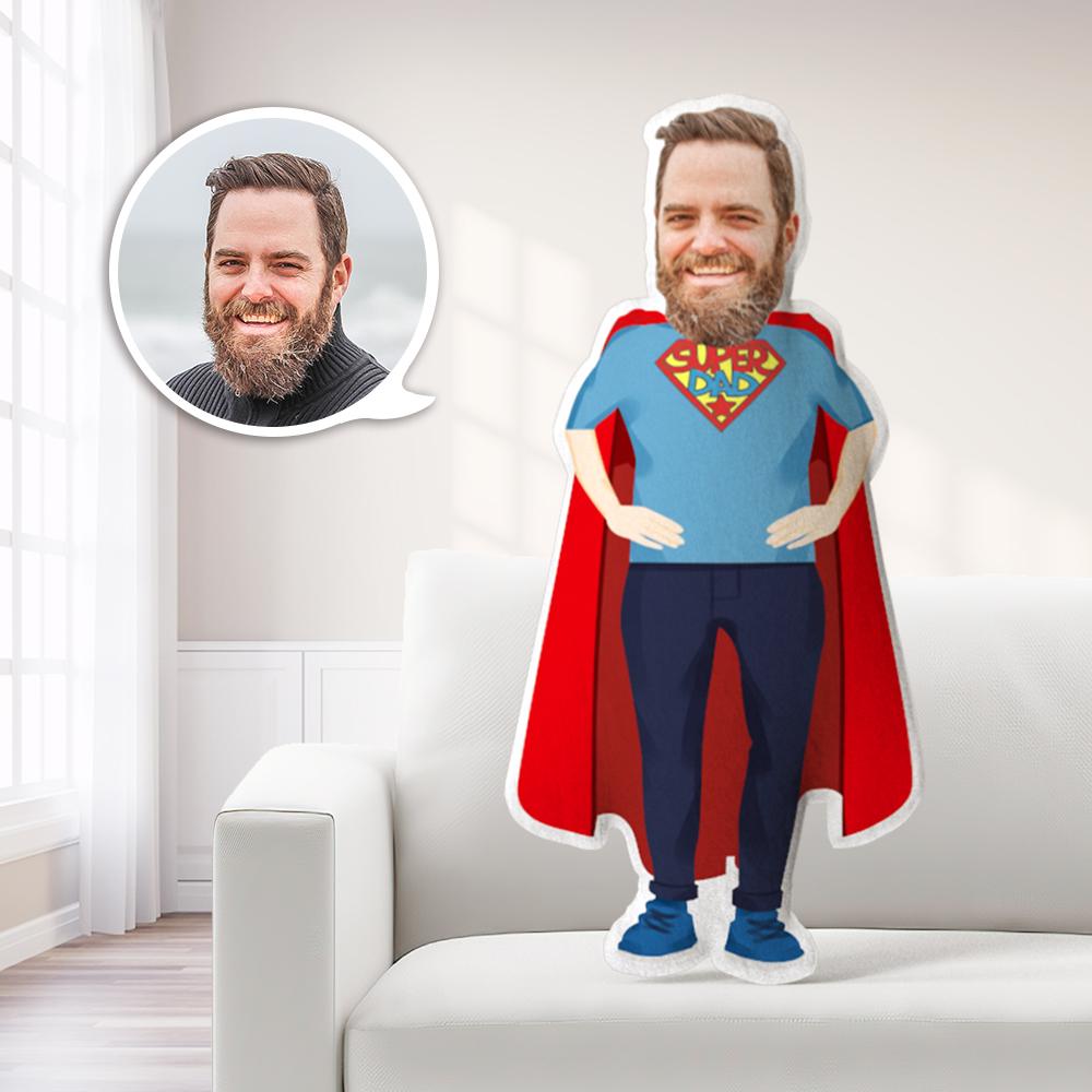 Super Dad Superman Face Pillows Custom Minime Dolls Custom Pillows Valentines Day Gift - Giftlab