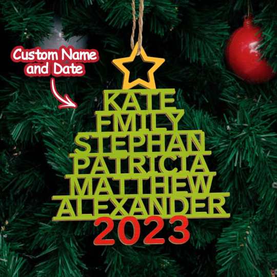 Personalized Family Name Christmas Ornament Christmas Tree Name Ornament Gifts