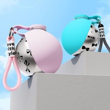 Portable Dog Water Bottle for Travel – 304 Stainless Steel, Spherical Reflow Foldable Cup, Hook Included – Leakproof Outdoor Pet Drinking Dispenser for Walks & Hiking