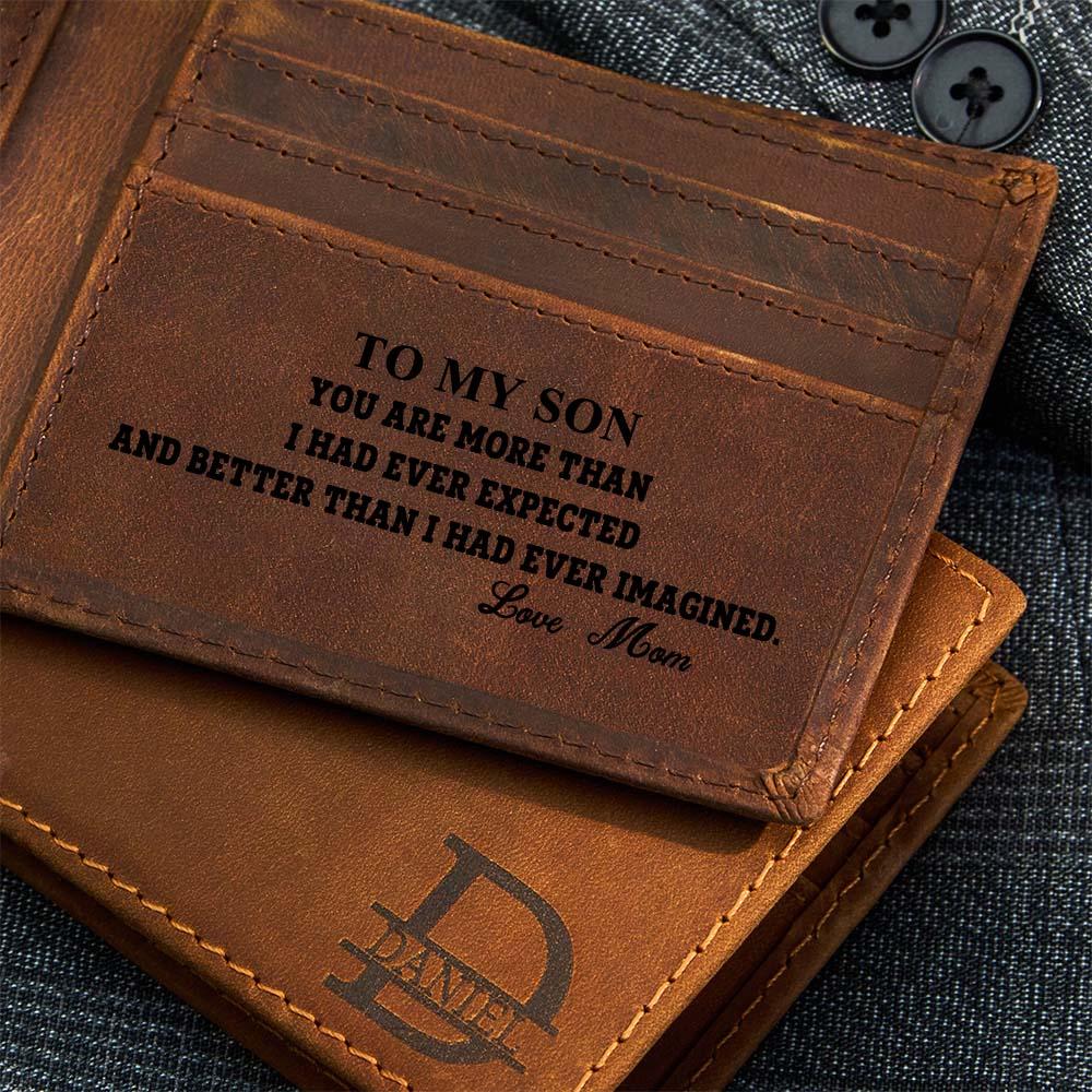 Gift for son, Personalized Men Wallet, Gifts for him, Christmas gift, graduation gift, wallet for my man, Genuine Leather, RFID