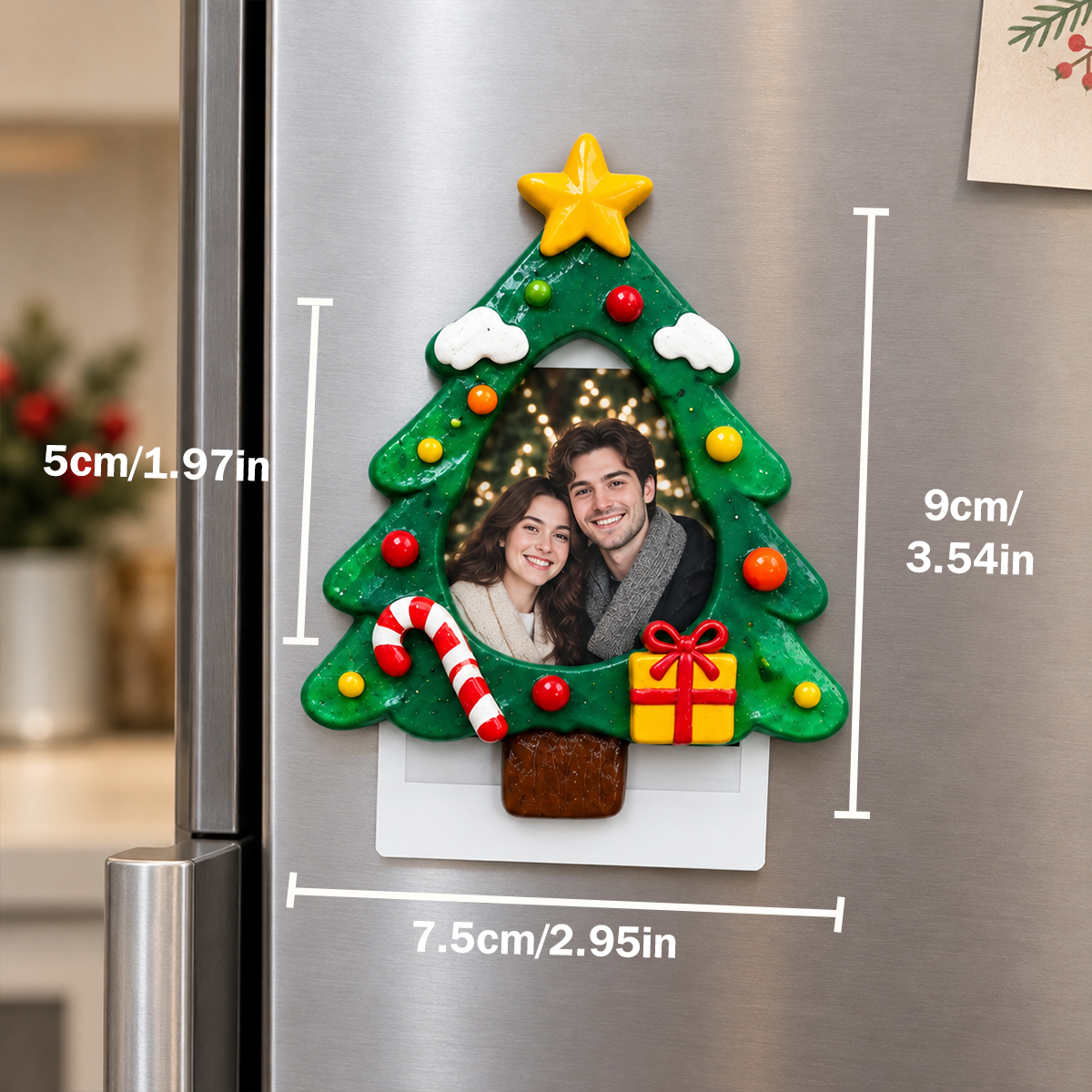 3D Christmas Fridge Magnet Photo Frame Magnet for Fridge Christmas Home Decor