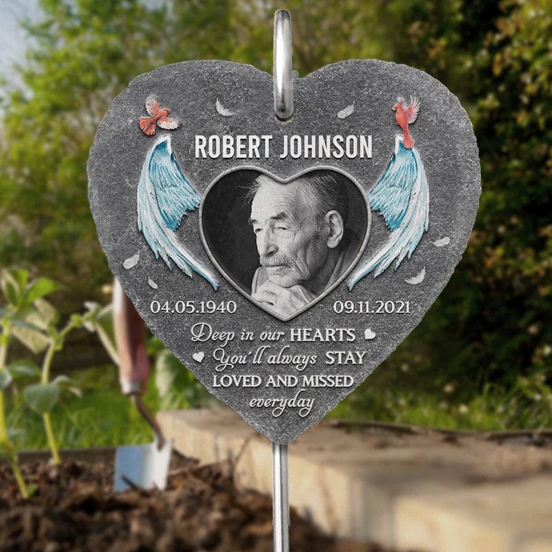 Custom Photo You Will Always Be Loved - Memorial Personalized Memorial Garden Slate & Hook - Sympathy Gift, Gift For Family Members - Giftlab