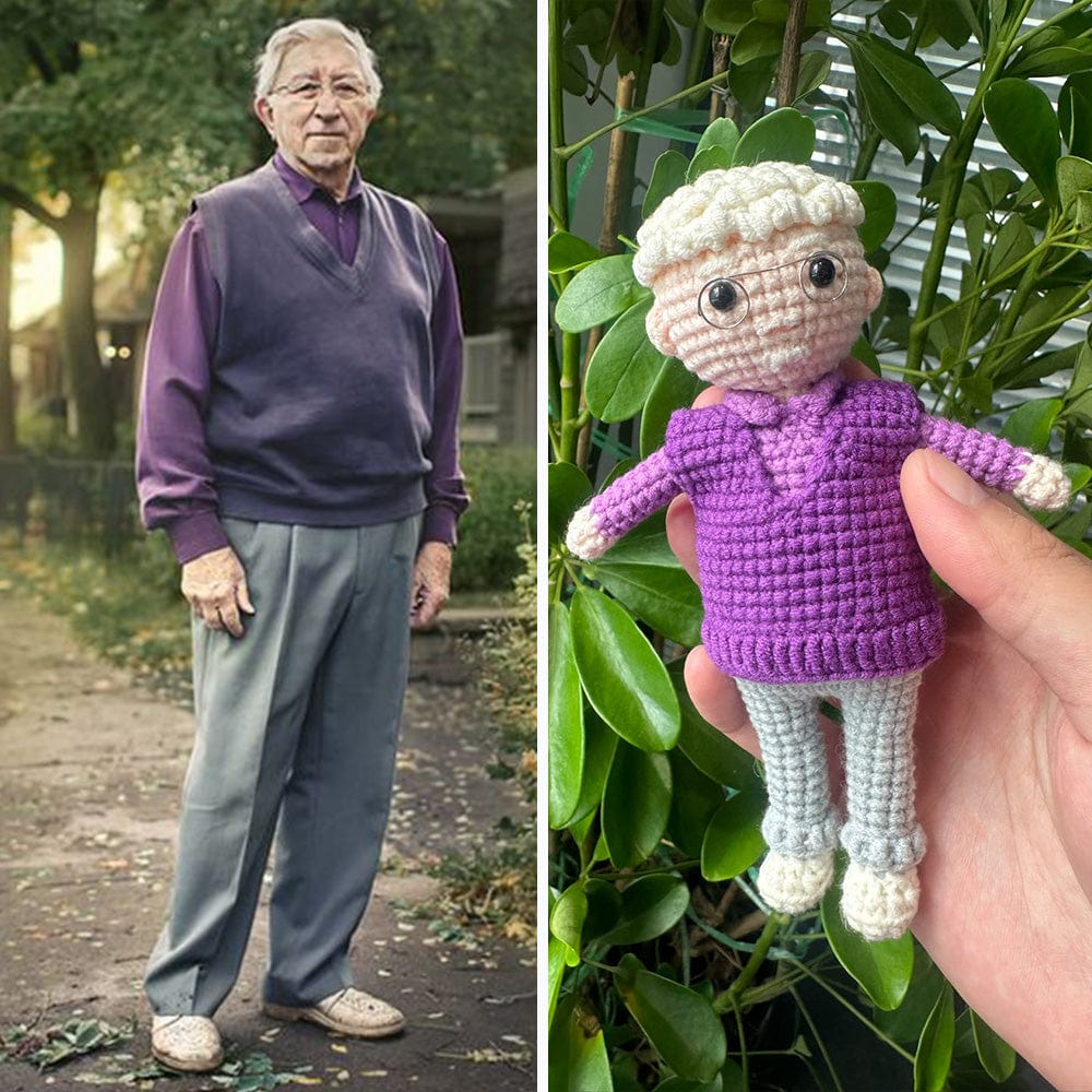 Custom Crochet Doll Handmade Dolls Gifts Grandpa's Memorial Gifts - Giftlab