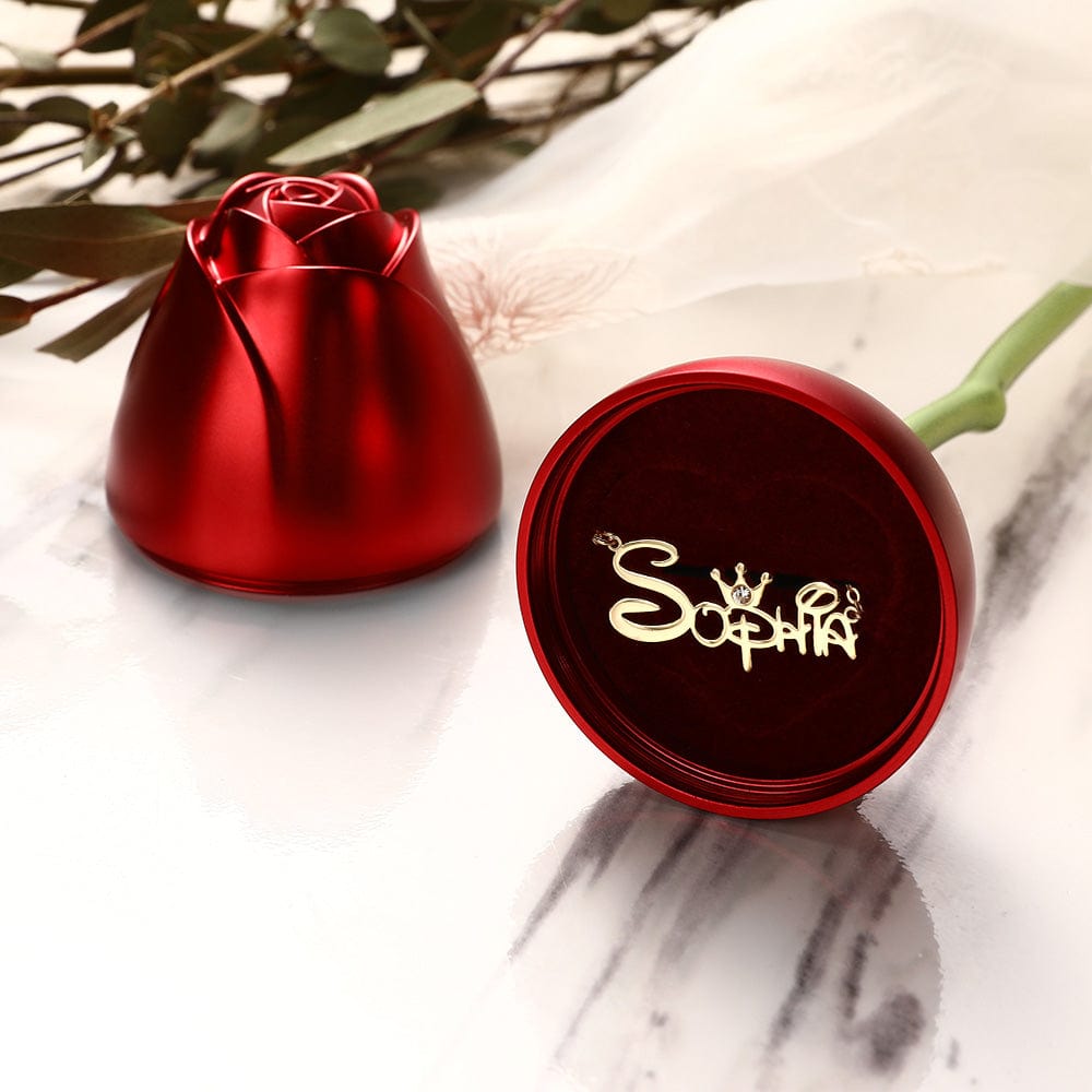 Rose flower Necklace Gift Box - Giftlab