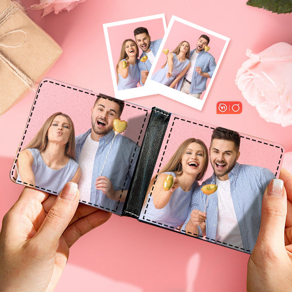 Custom Photo Wallet Love Gifts for Him Personalized Two-sided Photo Wallet