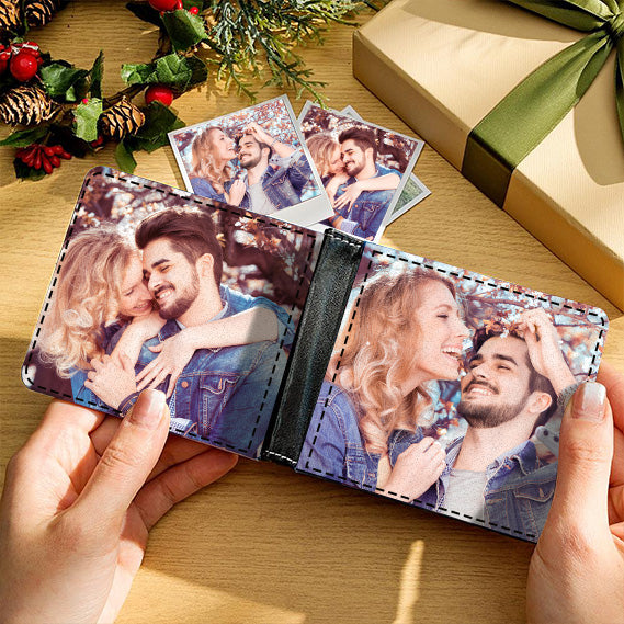 Custom Photo Wallet Love Gifts for Him Personalized Two-sided Photo Wallet