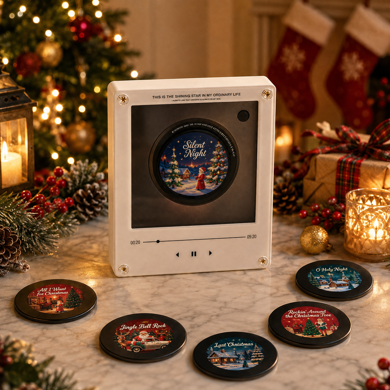 Mini Vinyl Music Magnet With 9 Discs Christmas Gift