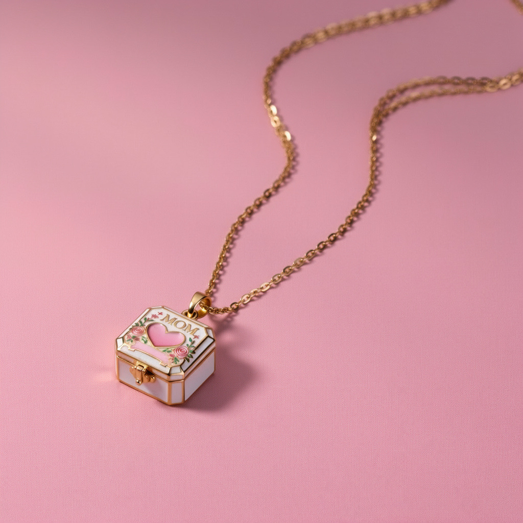 ‍Personalised Square Memory Locket Necklace | Perfect Mother’s Day Gift for Mum | Stylish Sentimental Pendant