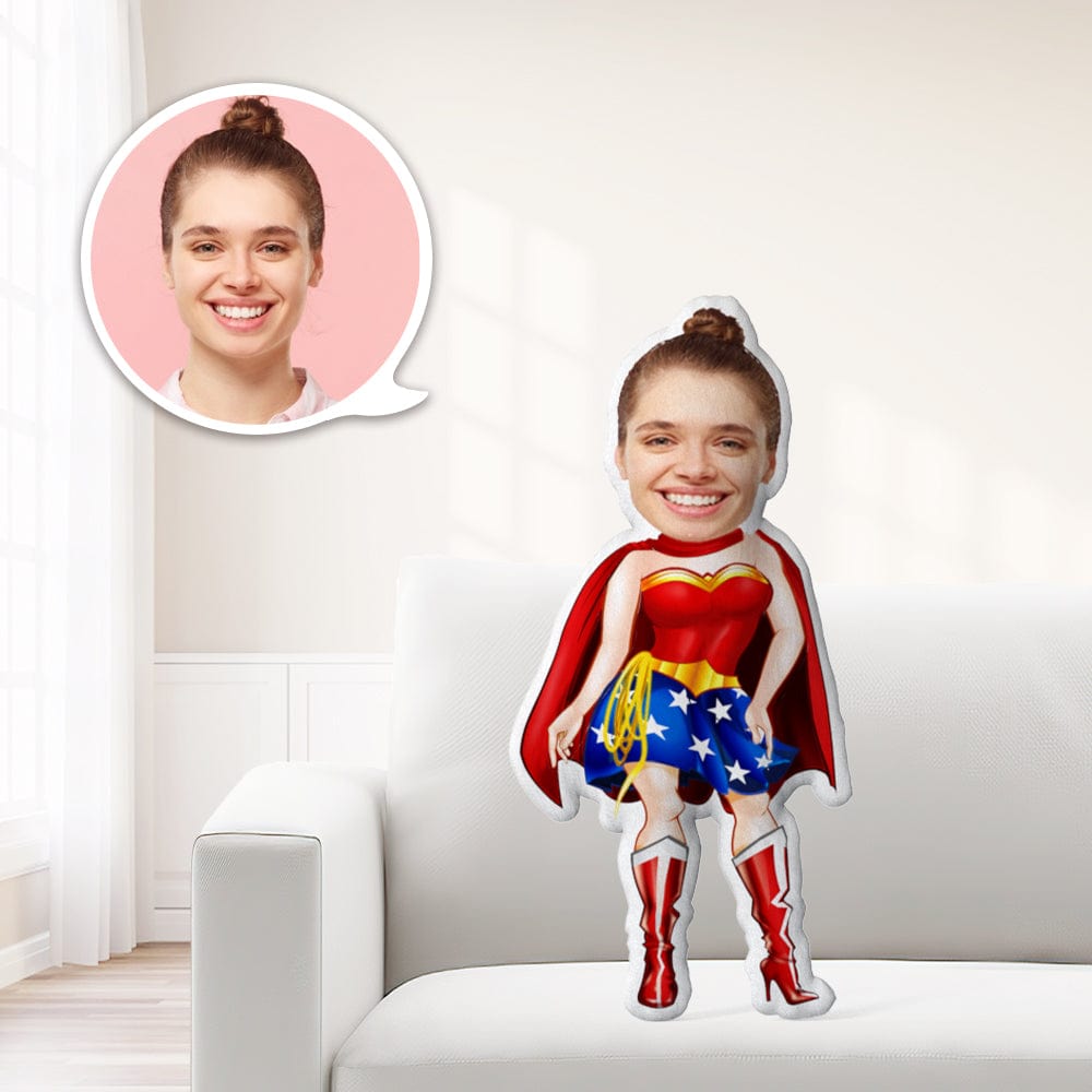 Personalized Photo Face Dolls My Face On Pillows Custom Cheerleader Dolls In A Beautiful Cloak Throw Pillow - Giftlab