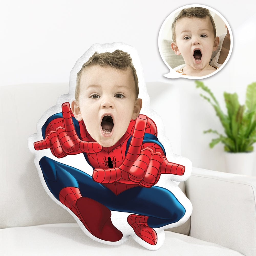 Custom Minime Pillow Face Pillow Personalized Spiderman Pillow With Face Gifts for Kids - Giftlab