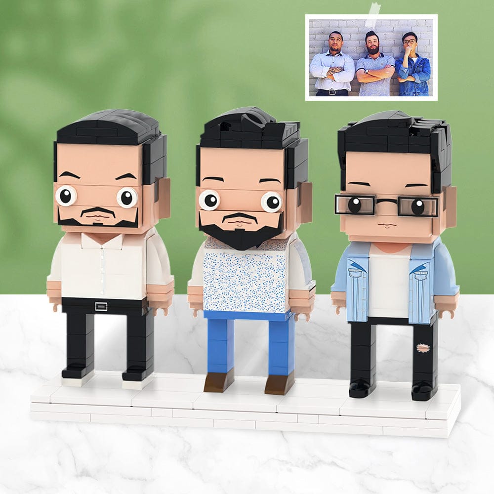 2023 Christmas Gifts Gifts for Buddies Full Body Customizable 3 People Custom Brick Figures Small Particle Block - Giftlab
