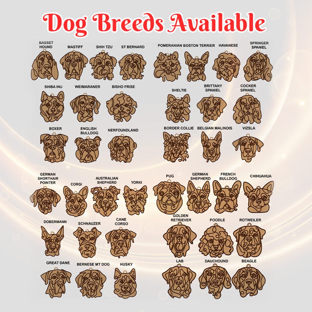 Personalized Line Art Dog with Name Christmas Ornament Christmas Gift for Dog Lover - Giftlab