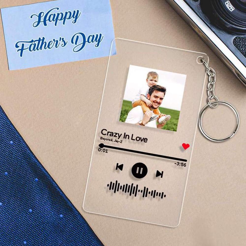 Father's Day Keychain Father's Day Gift Song Code Plaque Keychain Gift For Dad - Giftlab
