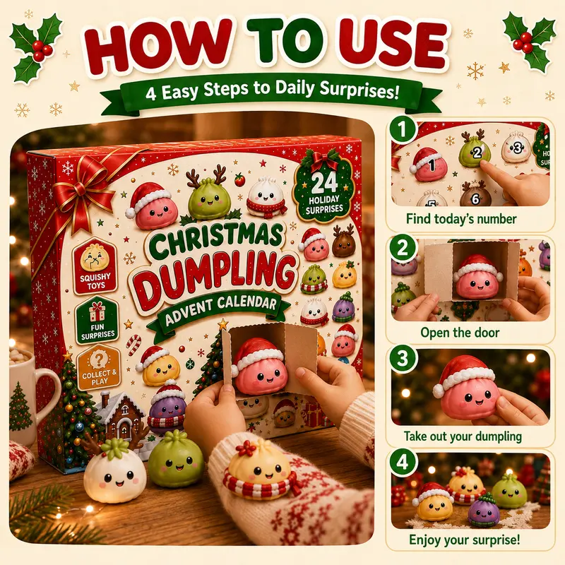 Advent Calendar 24 Christmas Dumpling  Squishy Surprise Gifts For Kids Or Family Ideas