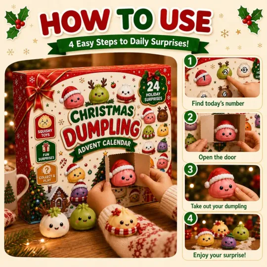 Christmas Dumpling Advent Calendar 2026 Squishy Surprise Gifts For Kids Or Family Ideas