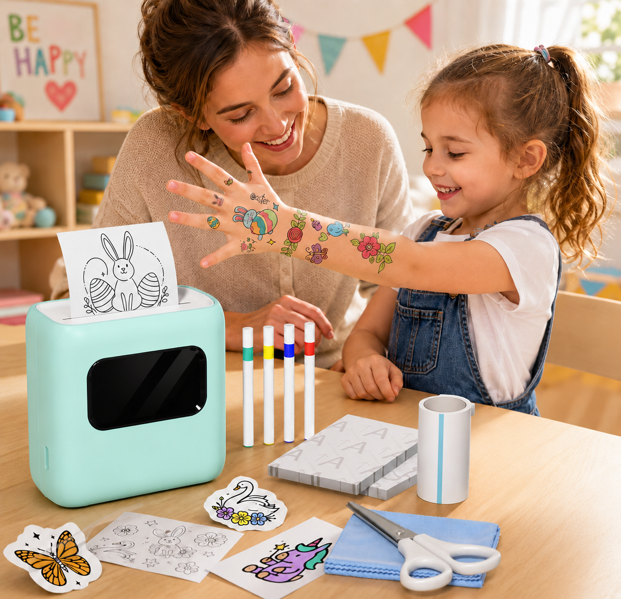 Custom Water Transfer Tattoo Printer Portable Temporary Tattoo Maker Machine for Kids Adults Parties Festivals & DIY Art