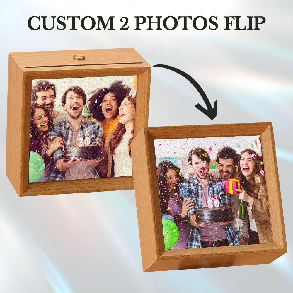 Custom Lenticular Flip Photo Lamp 2 in 1 Frame Birthday Gifts
