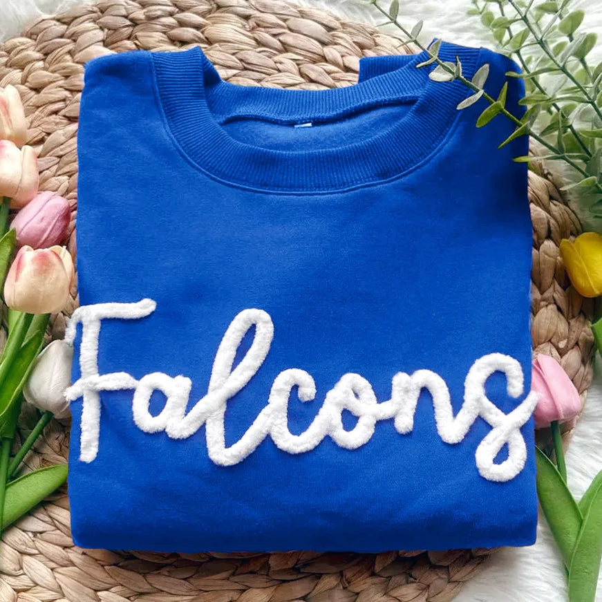 Custom Chenille YARN HAND EMBROIDERY Game Day Sweatshirt