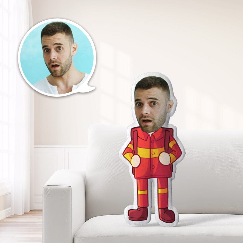 Custom Fireman Minime Throw Pillow Unique Gifts for Fireman Personalized Minime Throw Pillow - Giftlab