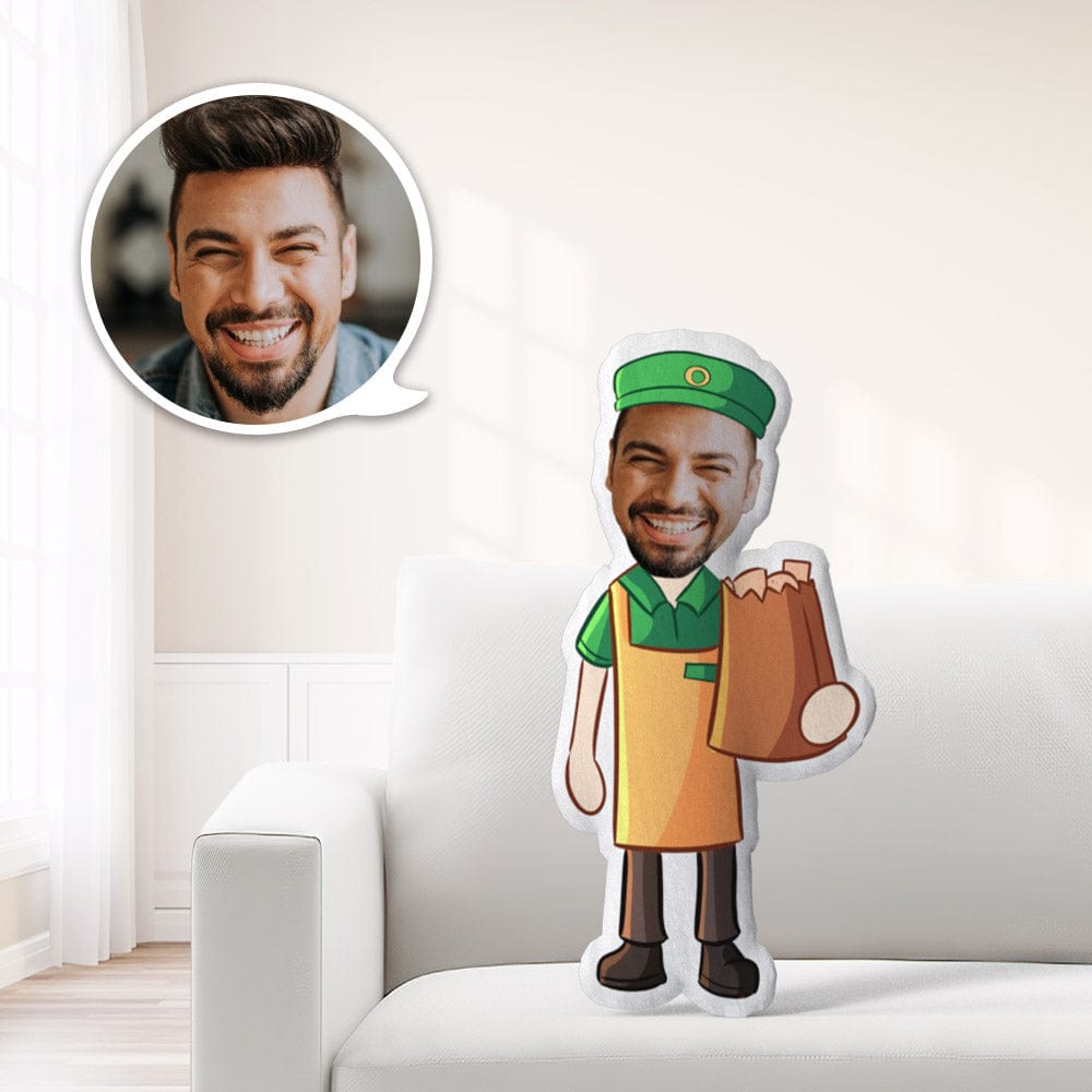 Custom Convenience Store Clerk Minime Throw Pillow Unique Gifts for Clerk Personalized Minime Throw Pillow - Giftlab