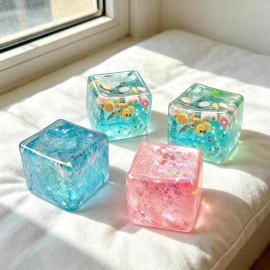 Ice Cube Squishies, Stress Relief Squishy Cube, Stress Cube Premium Block Cube Squishy