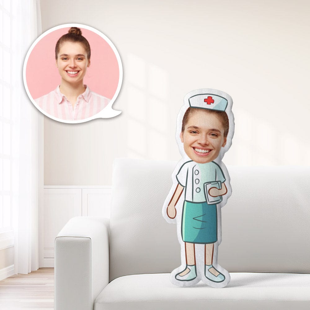 Custom Little Nurse Minime Throw Pillow Unique Gifts for Nurse - Giftlab