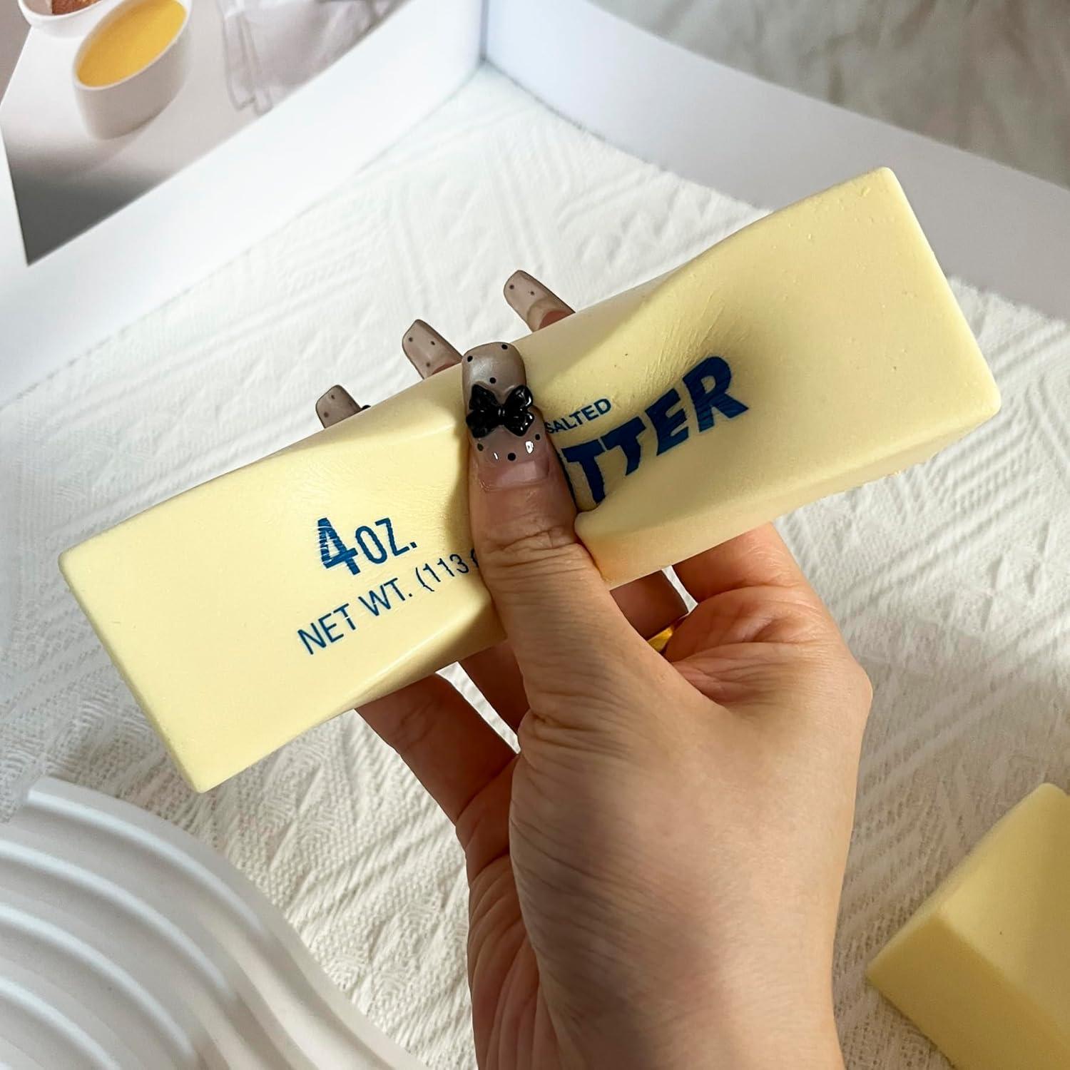 Butter Slow Rising Squishy Cute Butter & Bread Shaped Squishy Stress Relief Toys, Soft Slow Rebound Squeeze Fidget Toys
