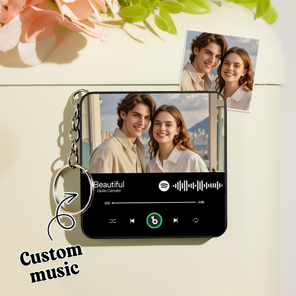 Personalized Song Mini Fridge Magnet Keychain Custom Music Fridge Magnet Spotify Album Mini Fridge Magnet Keychain Anniversary Gifts Valentine's Day Gifts for Couple