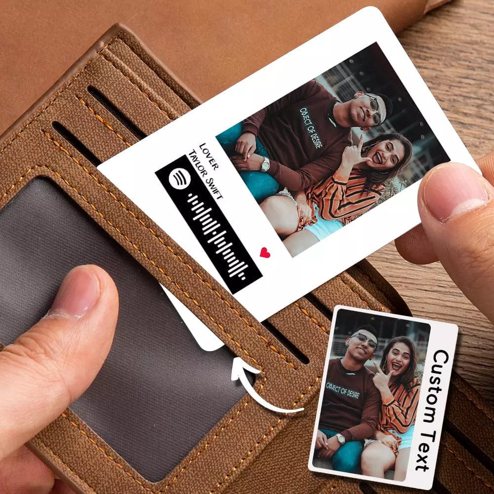 Custom Scannable Spotify Code Plaque Art Couple Photo Wallet Insert Card - Giftlab