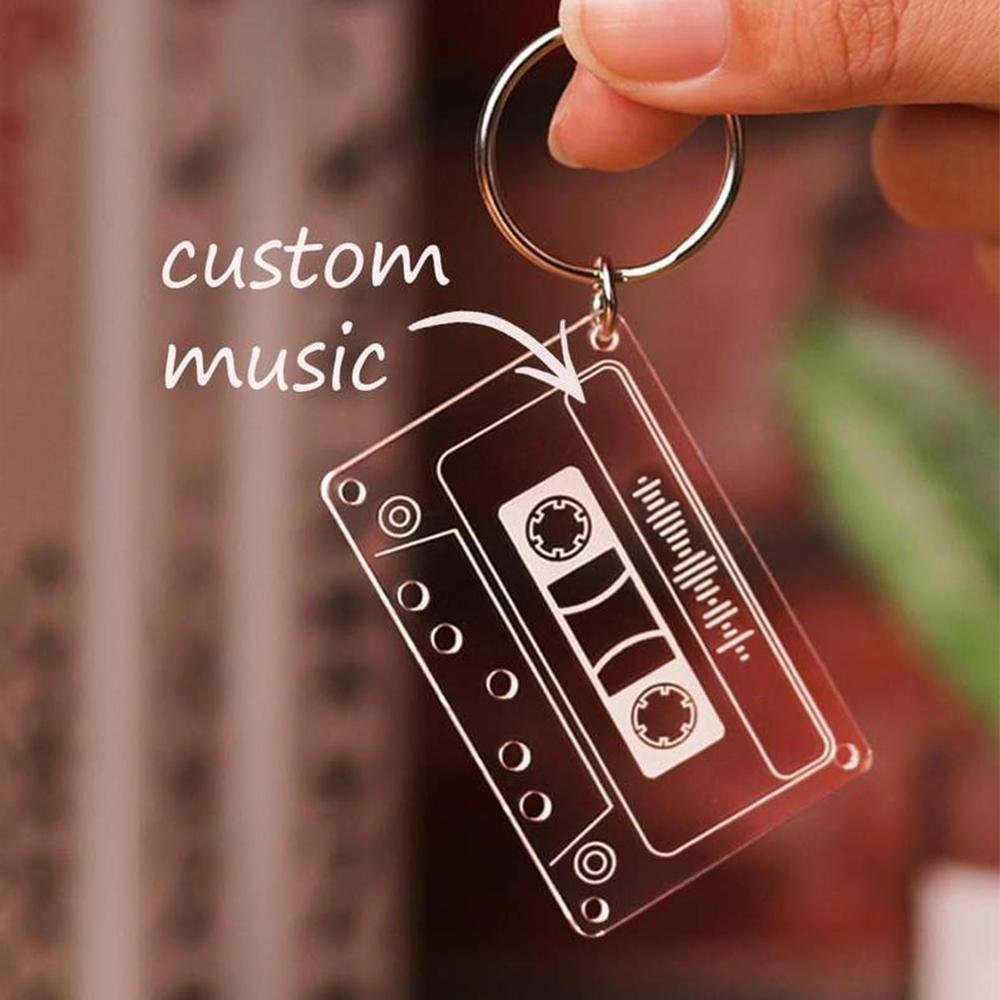 Custom Music Keychain Custom Music Code Keychain Gifts for Him - Giftlab